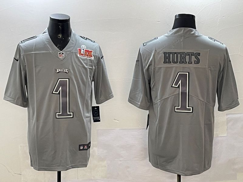 Men Philadelphia Eagles #1 Hurts Grey 2025 Nike Vapor Limited NFL Jersey style 2101->philadelphia eagles->NFL Jersey